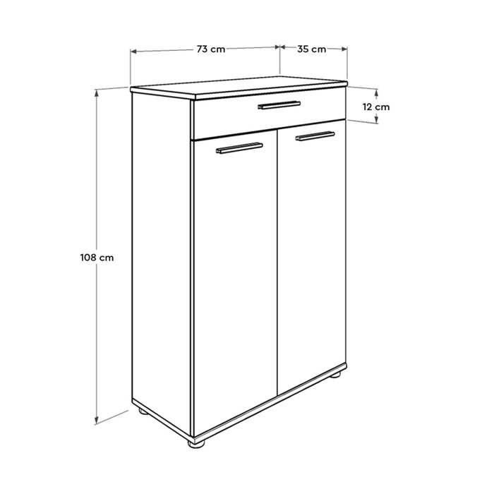 Hanah Home Adr-521-Bb-1 Zapatero Organizador Minimalista Blanco Melamina 16mm 73x108x35cm
